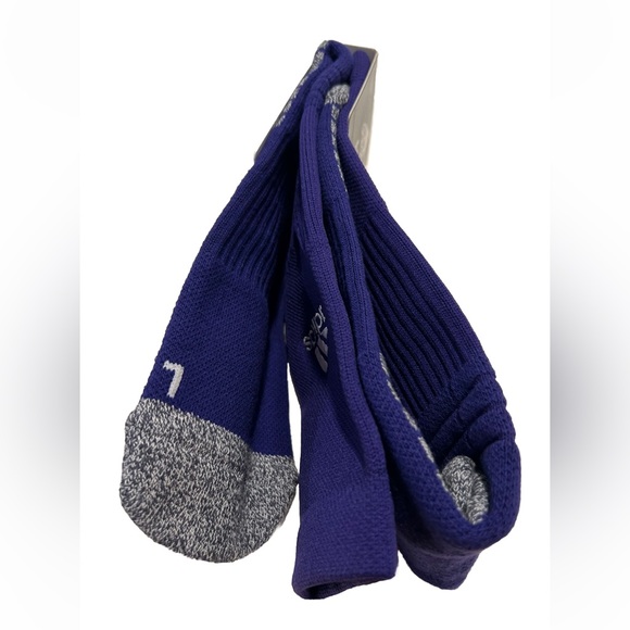 Adidas 5 Star Team Crew Socks 1 Pair Men 12-16 Purple w White Logo Cushioned NEW - Picture 6 of 10